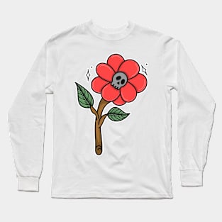 Abstract Flowers Skull Long Sleeve T-Shirt